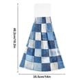 thumbnail image 6 of Yayeee Kitchen Hanging Hand Towels Set of 2 with Loop Bathroom Absorbent Tie Towel, Blue and Gray Plaid Pattern, 6 of 7