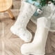 thumbnail image 4 of 2 uds calcetines navideños de copo de nieve plateado de felpa blanca 52CM Adepaton CJWUS-2071, 4 of 7