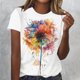 thumbnail image 5 of Camisetas de Manga Corta para las Mujeres Impresas Cuello Redondo Camiseta Casual, Camisetas Casuales de Mujer, 5 of 8