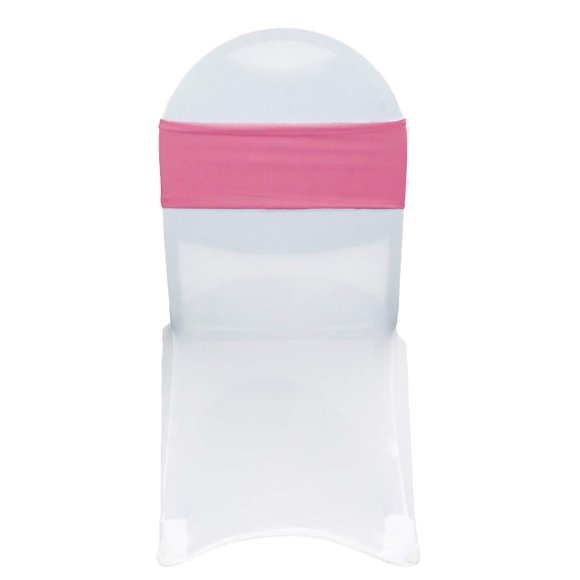 YOUR CHAIR COVERS - Stretch Spandex Chair Bands - Fuchsia (Pack of 10), Universal Elastic Cover Bands for Banquet, Party, Hotel Event Decorations