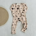 thumbnail image 4 of Baby Rompers Boy Baby Fall Winter Full Zip Footless Pajamas Cartoon Cat Bear Print Long Sleeve Zipper One Piece Jumpsuits Bodysuit Baby Bubble Romper Khaki 12 Months-18 Months, 4 of 7