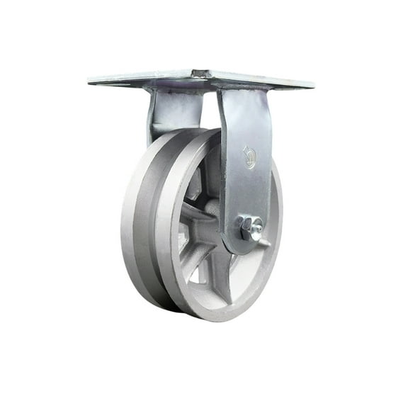 6 Inch Heavy Duty Top Plate V Groove Semi Steel Rigid Caster with Roller Bearing