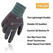 DEXFIT FN330 Black Grey Multipurpose Nitrile Coated Work Gloves (Firm Grip, Medium) - 12 Pairs