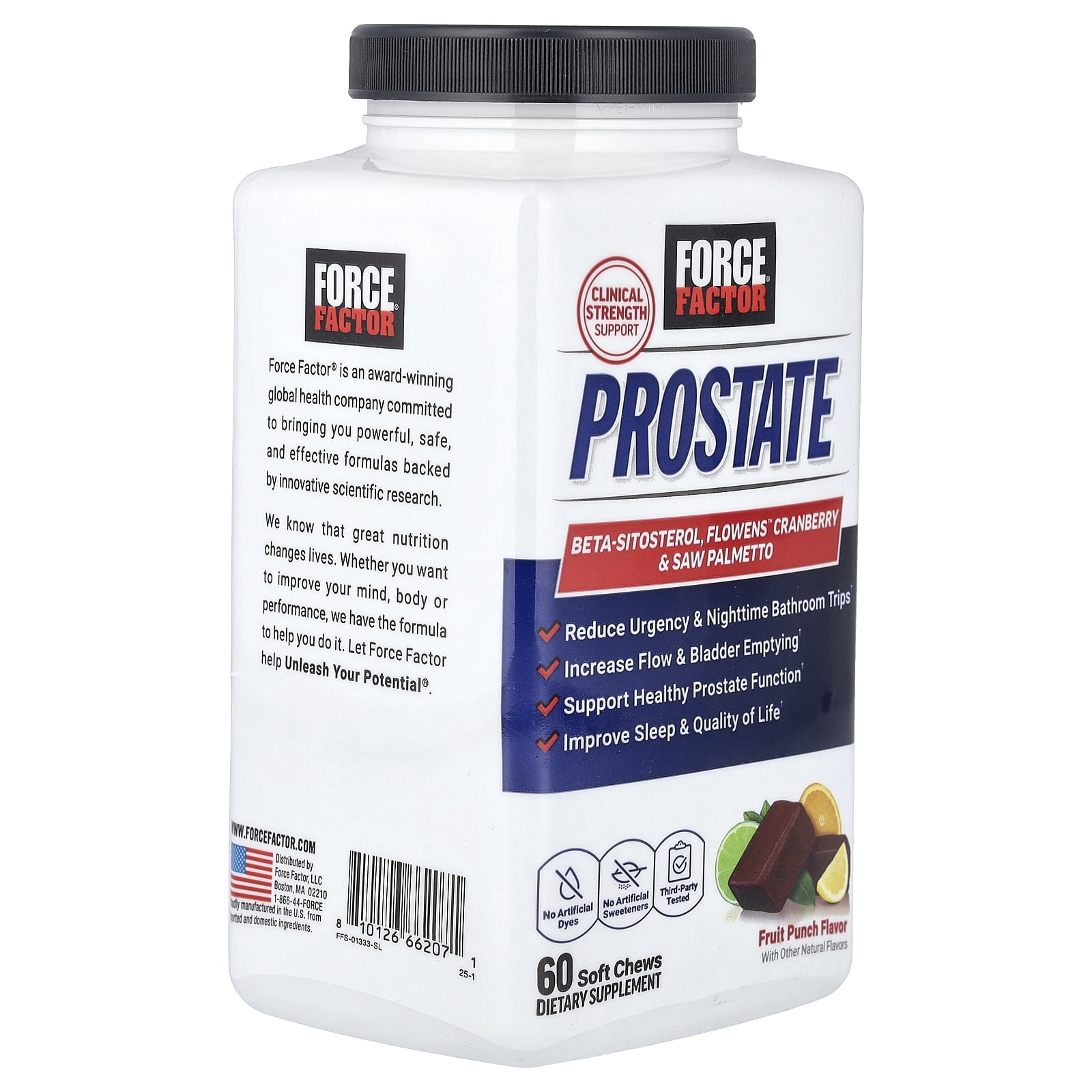 Force Factor Prostate, Fruit Punch, 60 Soft Chews