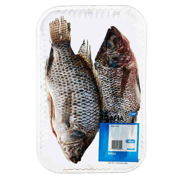 Fresh Whole Tilapia, 1.5 lb Tray 22g Protein per 4 oz (112g) Serving