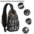 thumbnail image 2 of Sling Backpack,Black Halloween Dancing Skeletons Crossbody Bag with Water Bottle Holder,Waterproof Sling Bag for Men/Women with Chest Phone Holder for Hiking,Travel, 2 of 6