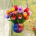 thumbnail image 6 of Tulip Flower Acrylic Acrylic Window Window Hanging, Flower Suncatcher Decor for Garden and Home, 6 of 7