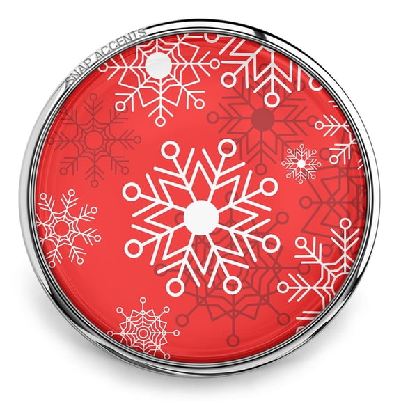 Choose Color | Holiday Snowflake Snap Jewelry Ginger Charm Button, For Interchangeable DIY Customizable Accessories