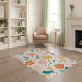 thumbnail image 2 of ODIKA 4'x6' Pastel Floral Harmony with Whimsical Washable Area Rug Elegant Blend of Soft Hues and Nature-Inspired for Bedroom, Reading Nook, Pet Friendly & Non-Shedding, 2 of 7