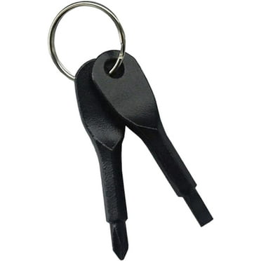 Portable Screwdriver Set, Flathead and Screwdriver, Stainless Steel Everyday Key Chain Screwdriver, for Electrician Men, Black