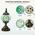 thumbnail image 3 of MEHOOM DIY Turkish Mosaic Lamp Kit, Rechargeable Bedside Table Lamp with 3 Color Temperatures and Stepless Dimming, Moroccan Boho Craft Kit for Adults, Classic Green, 3 of 10
