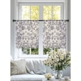 thumbnail image 5 of Haze Blue Leaf Semi Sheer Curtains 45 Inch Length 2 Panels Set, Retro Farmhouse Plant Floral Branch Sheer Kitchen Curtain Privacy Voile Window Curtain for Living Room Bedroom Rod Pocket Drapes, 5 of 7