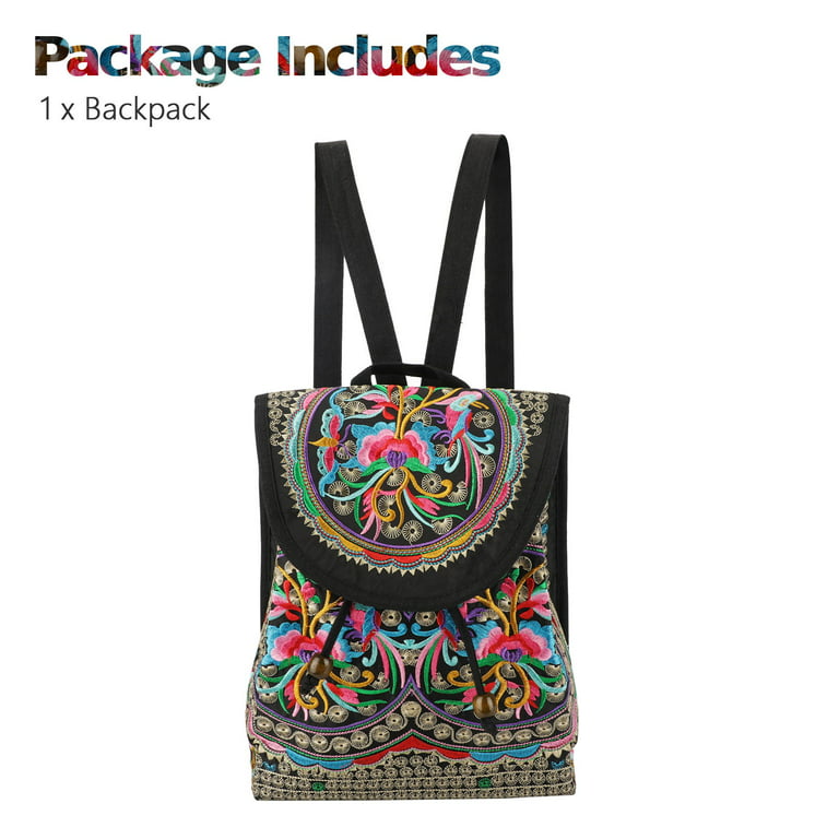 Embroidery Canvas Shoulder Bag Women Vintage Boho Mini Crossbody Bag Handbag Cell Phone Pouch