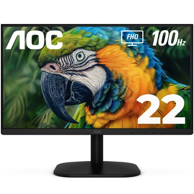 AOC 22B2HM2 Monitor LED Full HD (1920 x 1080) de 100 Hz, sincronización adaptativa, VGA x1, HDMI x1, sin Parpadeo, luz Azul Baja, Listo para HDR, VESA, Ajuste de inclinación, Salida de Auriculares,