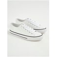 Canvas Low Top Sneakers – Classic Casual Lace-Up Shoes, Flat Plain ...