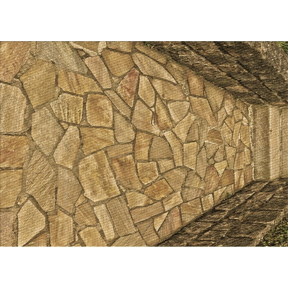 Ahgly Company Machine Washable Indoor Rectangle Transitional Saddle Brown Area Rugs, 7' x 10'