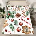 thumbnail image 2 of Homewish Red Candy Cane Full Size Sheets,Chic Christmas Ball Bed Sheets,Happy New Year Sheet Sets For Men Women,Ultra Soft Home Decor,4-Piece, 2 of 7