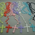 thumbnail image 2 of For Men and Women Jewelry Plastic Rosary Necklace Necklace Luminous Cross Religious WHITE, 2 of 8