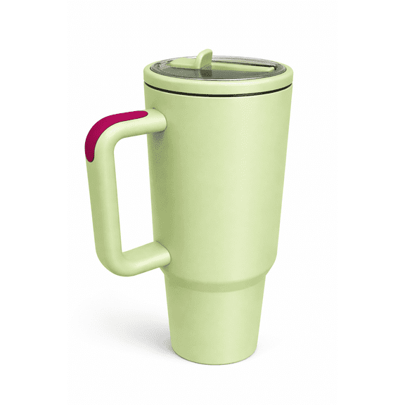 Thirstee Voyager 40oz Stainless Steel Insulated Tumbler with Handle, Light Green