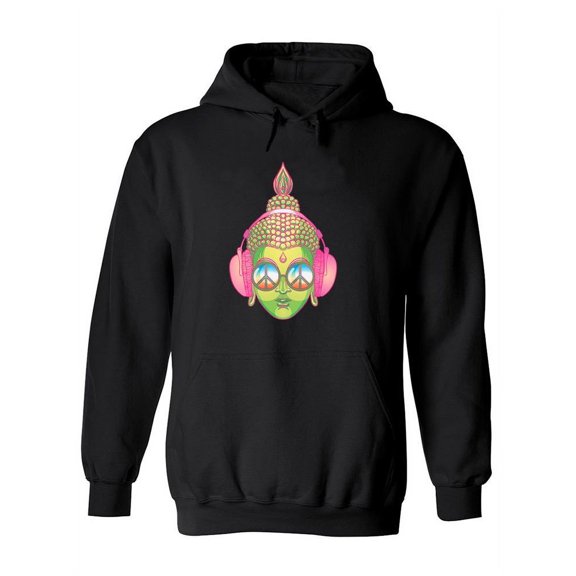 Colorful Buddha Head Hoodie Women -Image by Shutterstock, Female Large