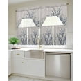 thumbnail image 4 of Blue Tree Kitchen Curtains Swag Valance and Tier Curtains Set 36 Inch Length, Retro Farmhouse Botanical Branches Bird Rod Pocket Drape Panels Pair Swag Curtains for Bathroom/Cafe/Window, 4 of 6