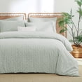 thumbnail image 5 of NAYOROOM 100% Cotton Gingham Duvet Cover King Set, 3-Piece Linen Like Textured Breathable Soft Bedding Cover（Sage Green Gingham）, 5 of 7