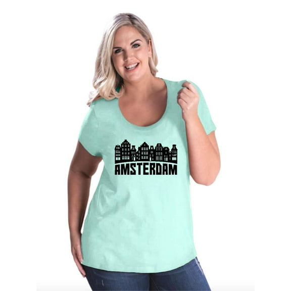 NIB - Women's Plus Size Curvy T-Shirt - Amsterdam