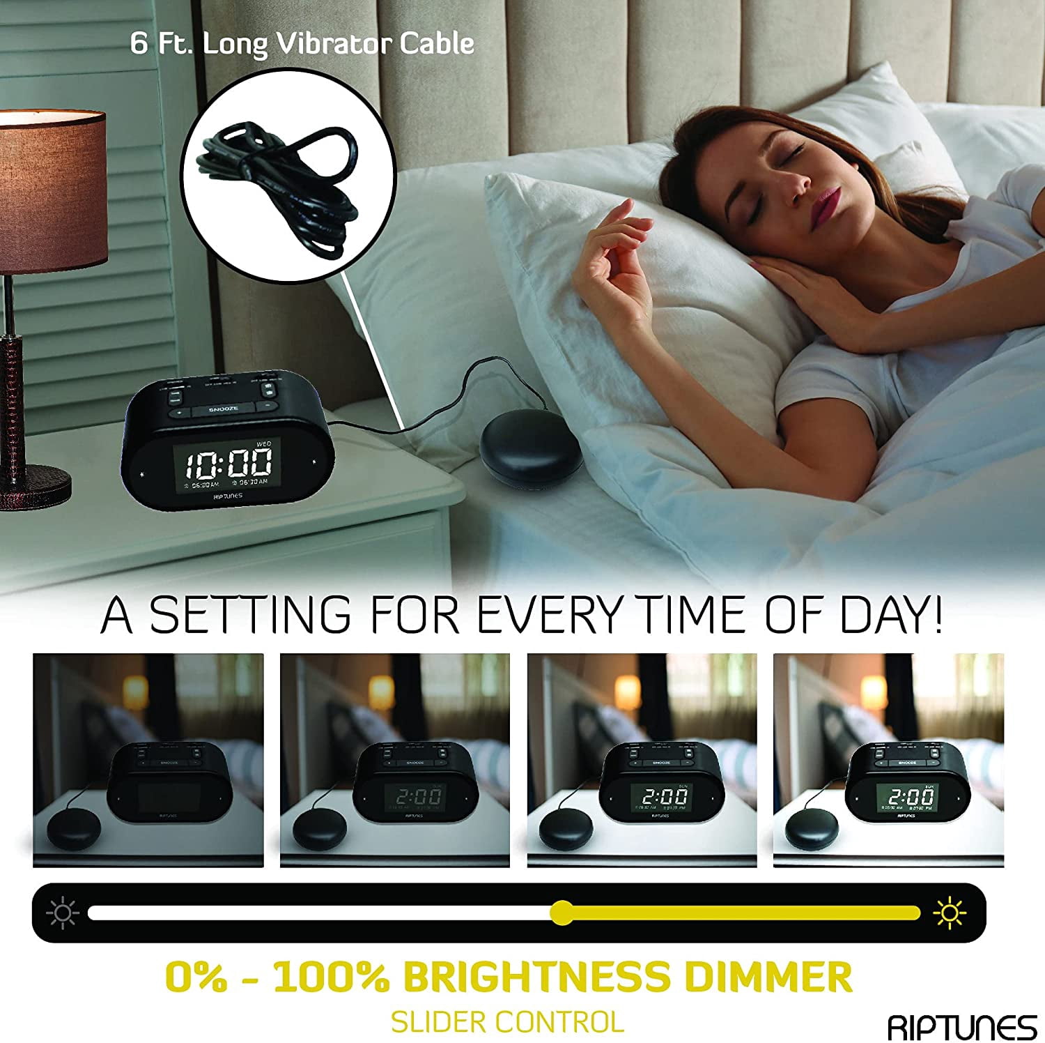 Impecca WAV10K Riptunes Vibrating Dual Alarm Clock W/so