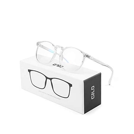 CNLO Blue light blocking Glasses?Computer Glasses ?Radiation protection Gaming Glasses, for UV Protection, Anti Eyestrain, Lightweight Frame Eyewear?Men/Women (Crystal)