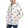 thumbnail image 2 of Kdxio winter Snowflake Dachshund Pattern Kids Boys Girls Zip Up Hoodie 3D Printed Hooded Sweatshirt Hoody Coat with Pocket 7-12 Y-Medium, 2 of 6