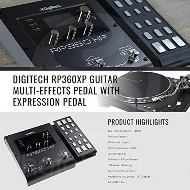 DigiTech RP360XP Guitar Multi-Effects Pedal with Samson Headphones and  Accessory Bundle - Walmart.com