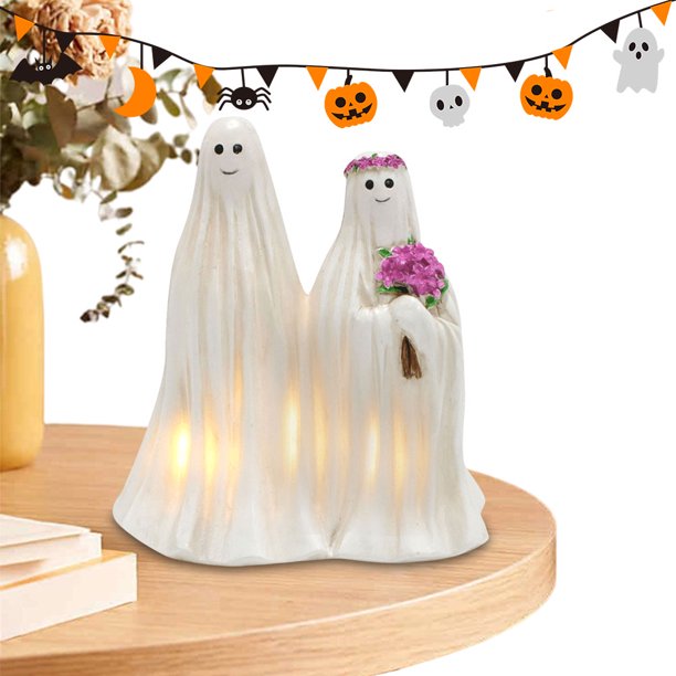 Horror Fantasma Novia Y Estatua Resina Escultura Pareja Noche