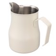 thumbnail image 4 of Jarra de leche de acero inoxidable 304 con boquilla y escala para café con leche, para el trabajo y la oficina, color blanco mate, 350 ml, 4 of 14