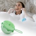 thumbnail image 3 of Cepillos de ducha Baño Removedor de polvo Scrubber Cepillo de limpieza Herramientas de pincel de patrón de dibujos animados de silicona de mano Suministros de fregado de piel Verde seitruly HA010432-03, 3 of 6