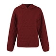 thumbnail image 5 of Yokua Women Quilted Hoodies Casual Long Sleeve Sweatshirts Trendy Lightweight Pullover Tops with Pocket Comfy Fall Clothes, 5 of 8
