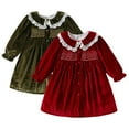thumbnail image 2 of Esaierr Baby Girls Velvet Dress for Kids Long-Sleeve Topslace Trim Princess Dresses Skirt Clothes Fall Winter Weekly Dress Christmas Party Gown 9 Months - 6 Years, 2 of 10