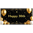 thumbnail image 5 of LUUFILx Happy 30th Birthday Backdrop Banner Golden Balloons Decorations Photography Props Party Supplies Festive Background Celebration Decor, 5 of 7