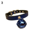 thumbnail image 2 of Walbest Leather Cat Collar with Bell Adjustable Small Pet Kitten Collars, 11 Style, 2 of 7