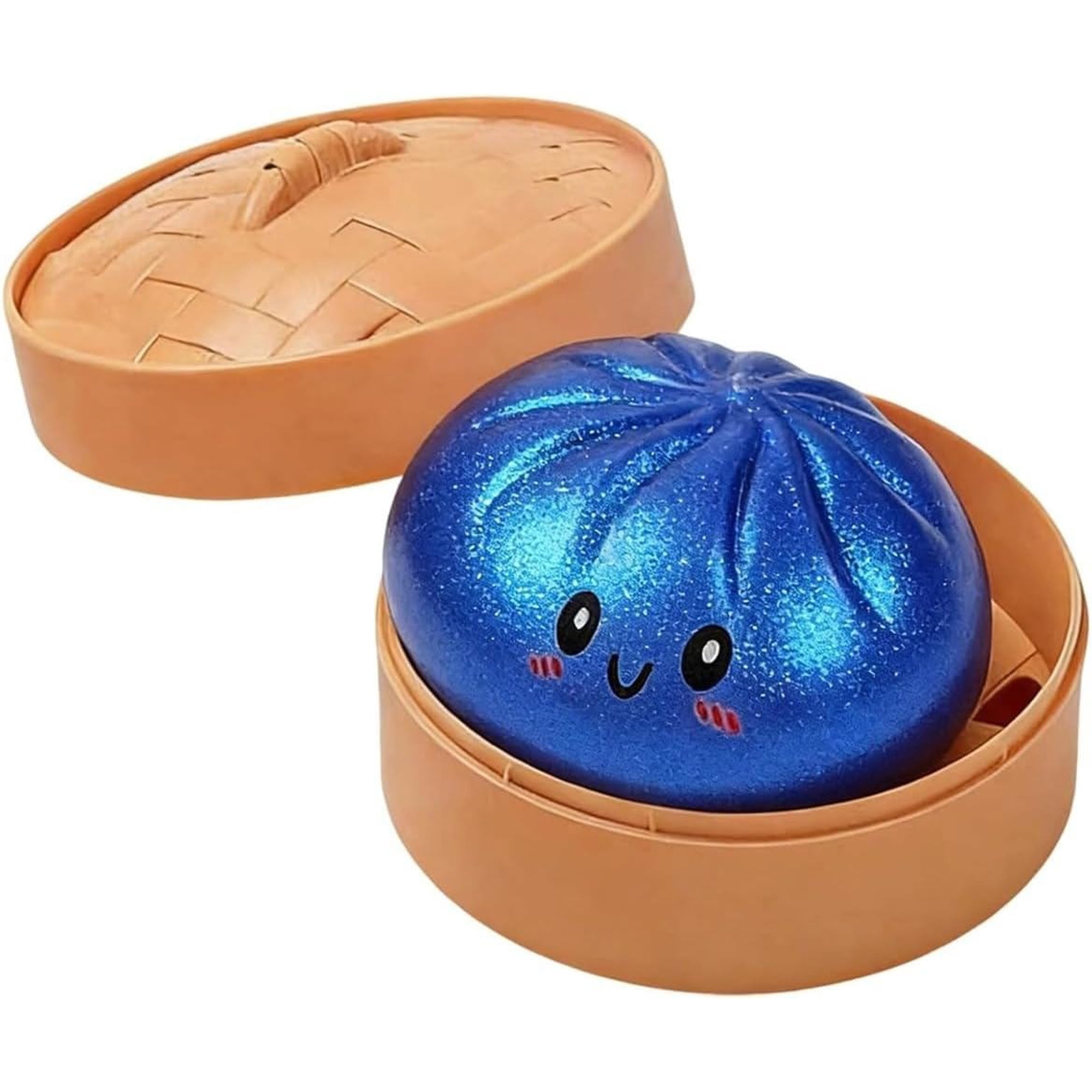 Glitter Dumpling Squishies, Dumpling Mystery Box, Dumplings Stress Balls Fidget Sensory Toys, Birthday Gift & Party Favor #Glitter Blue