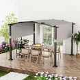 thumbnail image 4 of Costway 10' x 10' Outdoor Pergola with Retractable Sunshade Canopy Anchored Plates Patio Grey, 4 of 11