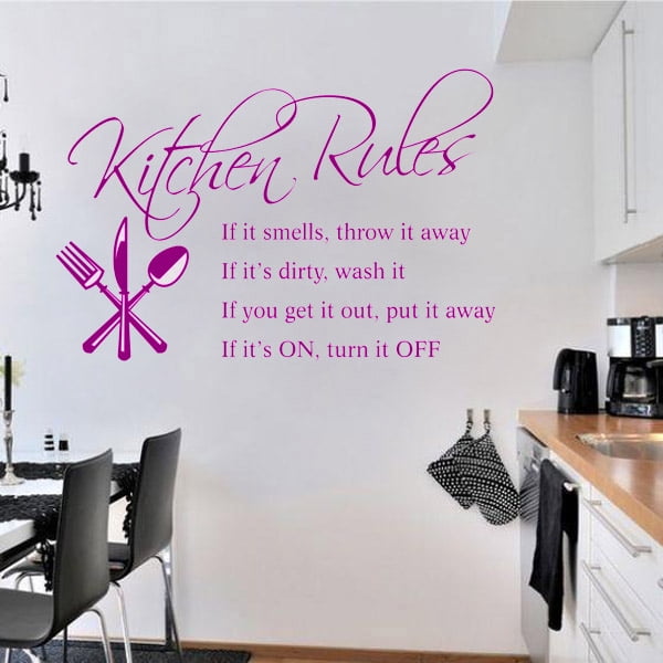 Kitchen Rules Wall Quote Sticker Art Decals Vinyl Decal Decor Stickers