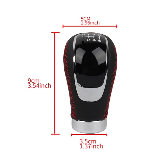 PU Leather Auto Gear Shift Knob Portable Replacement 5 Speeds Stylish Universal Fashionable Automotive Lever Accessories Red Black Wire