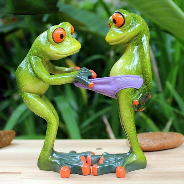 Divertida Decoración de ranas de resina shamjiam Estatuillas Estatua decorativa 3D de rana animal