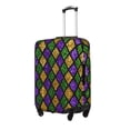 thumbnail image 2 of Daiia Mardi Gras Shiny Green Purple Luggage Cover, Thickened Washable Travel Luggage Covers, Elastic Unique Baggage Covers for 18-20 inch Luggage-Large, 2 of 9