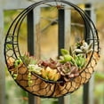 thumbnail image 3 of Rustic Iron Wire Wreath Frame, Planter, Iron Hanging Planter, Plant Holder (Plants Are Not Included) , Moon Shape Size, 3 of 6