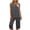 Gray, variant on 2Piece Womens Pajamas Sets Sleeveless Ruched Neck Tank Tops Capri Pant Summer Sleepwear(Light Blue/XL)
