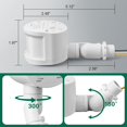 thumbnail image 4 of 2 Pack Motion Sensor, 180-Degree Replacement Motion Detector, Adjustable Time & Detection Sensitiity Up to 60 Feet Range, 3 Working Modes Pir Motion Sensor for Security Floodlight, White, UL Listed, 4 of 6