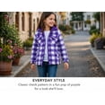 thumbnail image 5 of TrailCrest by Treel Kids Hooded Fleece Jacket – Warm Zip Up Plaid Coat with Pockets, Checkered Winter Outerwear, Purple & White Plaid, 5/6, 5 of 8