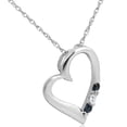 thumbnail image 2 of Pompeii Diamond & Blue Sapphire Heart Pendant 3-Stone 14K White Gold with 18" Chain, 2 of 4