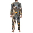 thumbnail image 7 of Salouo Adorable Llama In Flowers Print Button-Front Long Sleeve Pajama Set for Men, Soft 2Pjs Men's Long Sleeve Sleepwear -XX-Large, 7 of 7